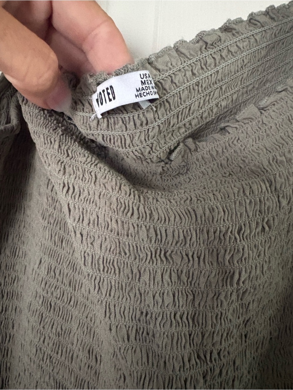 Smocked Eyelet Maxi Dress - Sage Green - Picture 2 of 3